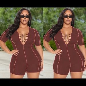 Sexy Lace-Up Bodycon Rompers